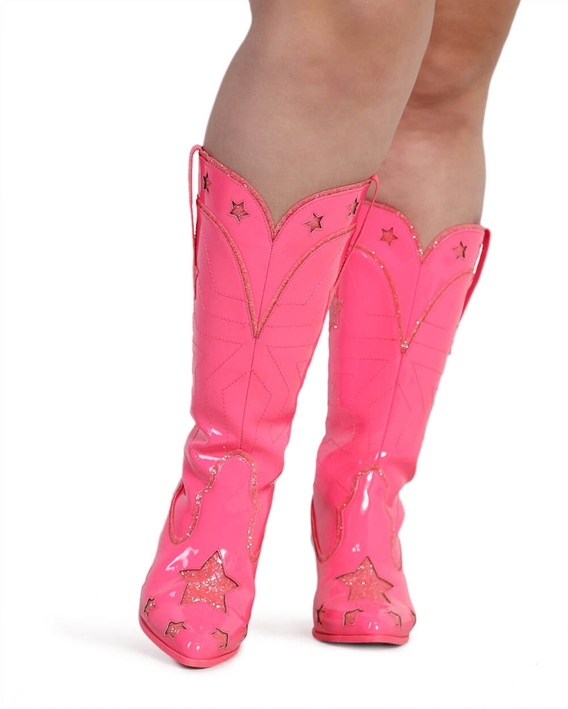 YRU Space Cowgirl Boots-Hot Pink-Front