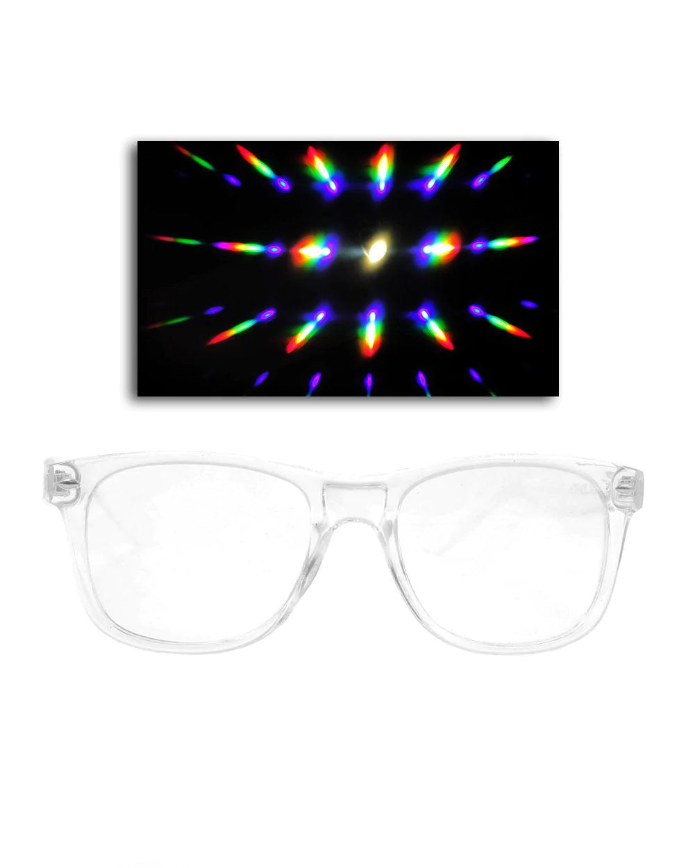 Transparent Clear Diffraction Glasses-Clear-Front