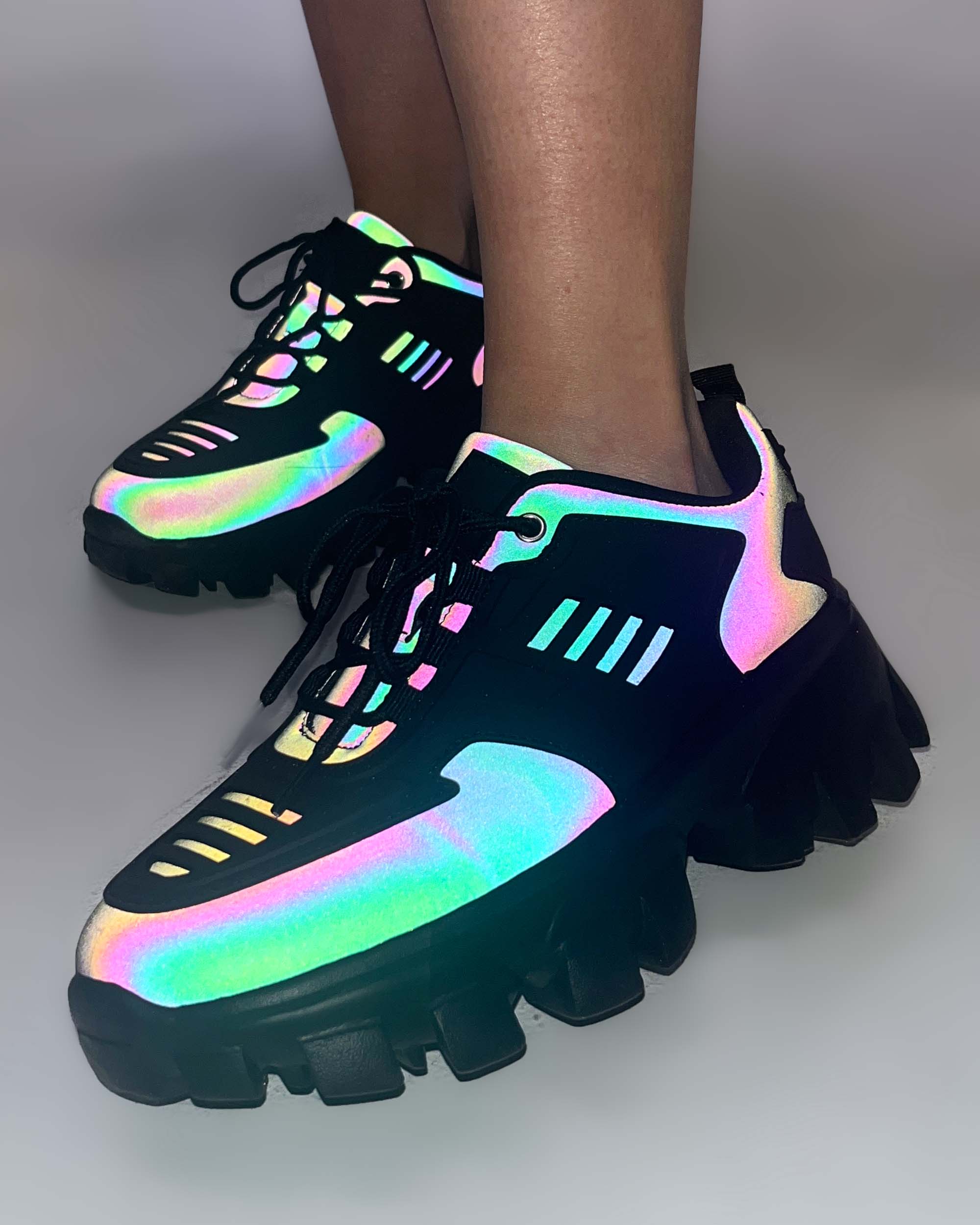 iHR Exclusive Dreamy Baby Rainbow Reflective Sneakers-Rainbow-Reflective
