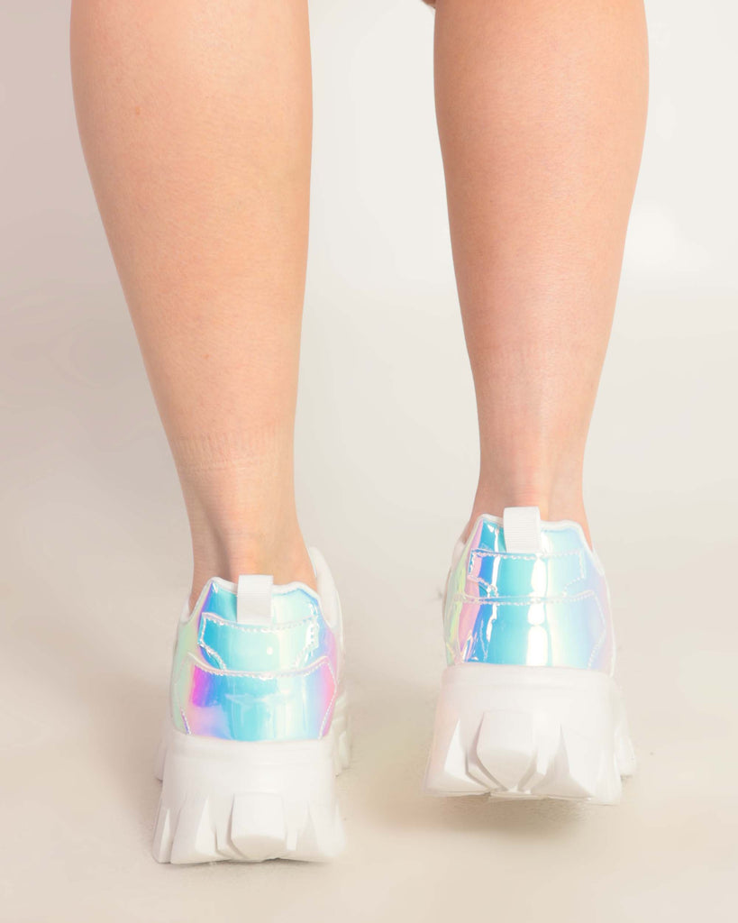 iHeartRaves Dreamy Baby Holographic Sneakers-Iridescent-Back