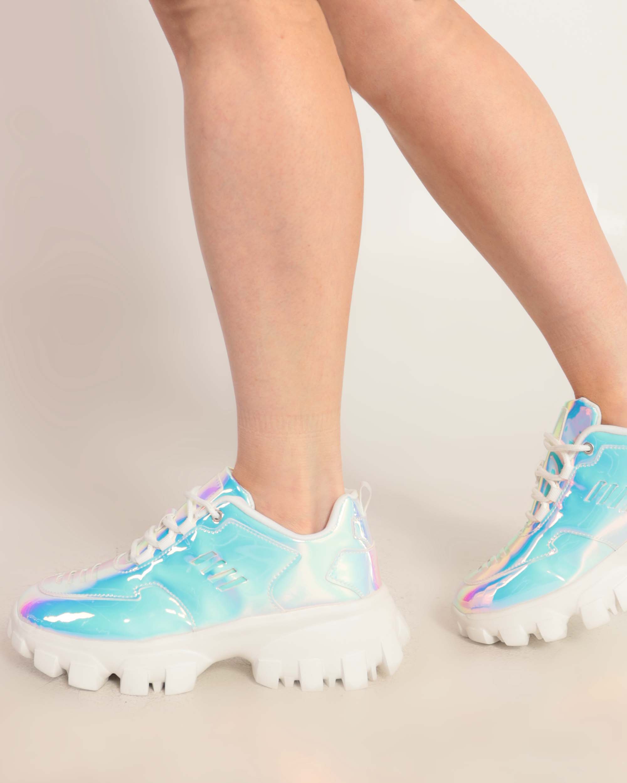 iHeartRaves Dreamy Baby Holographic Sneakers-Iridescent-Side