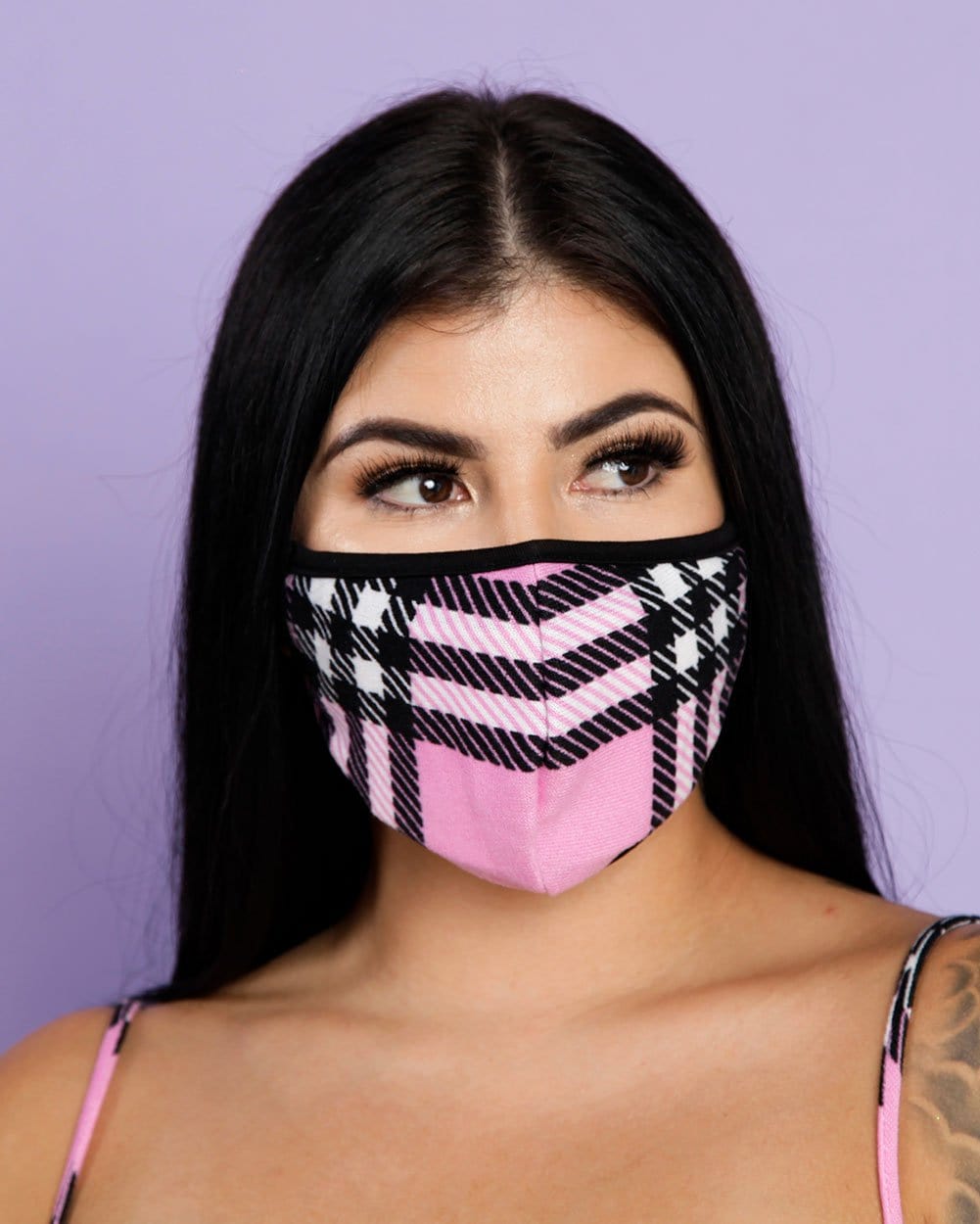 Like Totally Y2K Filtered Face Mask-Black/Pink-lifestyle