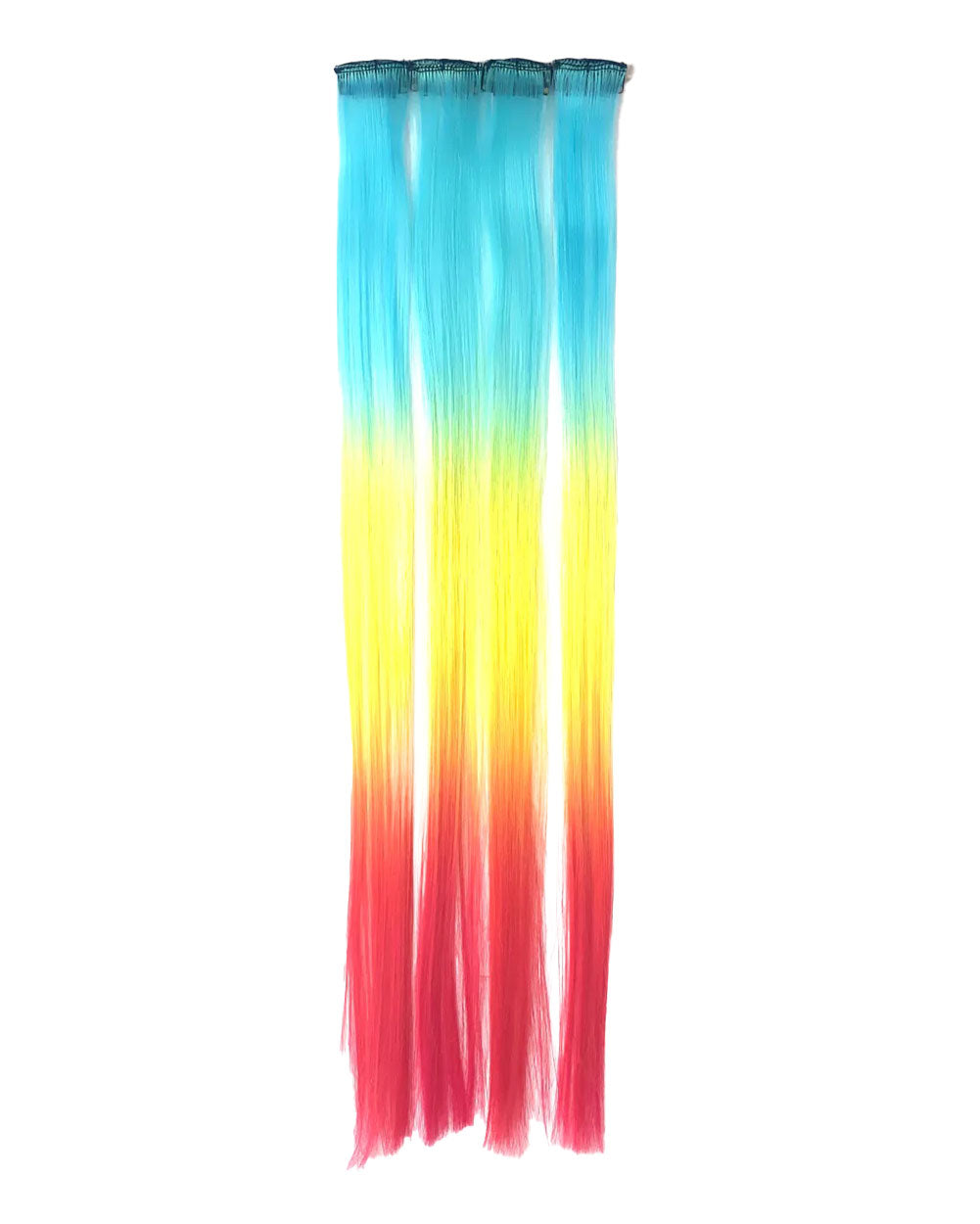 Lunautics Rainbow Ombre Clip-In Hair Extensions-Rainbow-Front